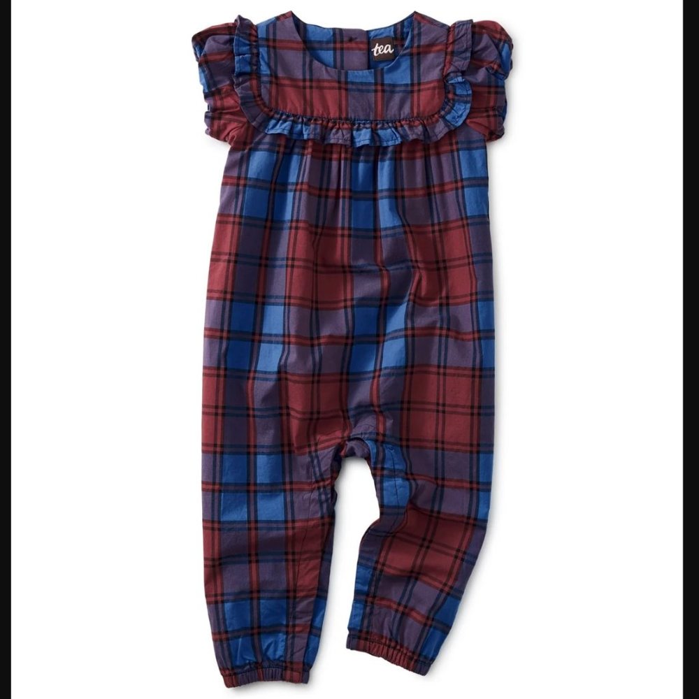 Tea Collection Family Plaid Ruffle Romper